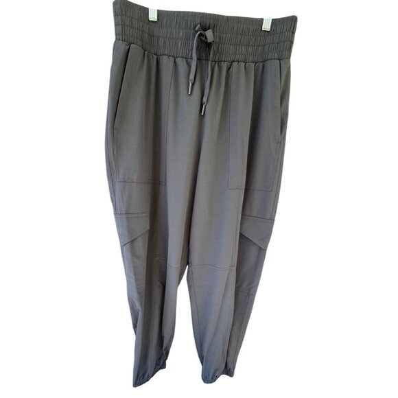 SPANX  Tan Jogger Track Pants High-Rise Elastic  Waist Size Large .Gray/Blue - Picture 4 of 16